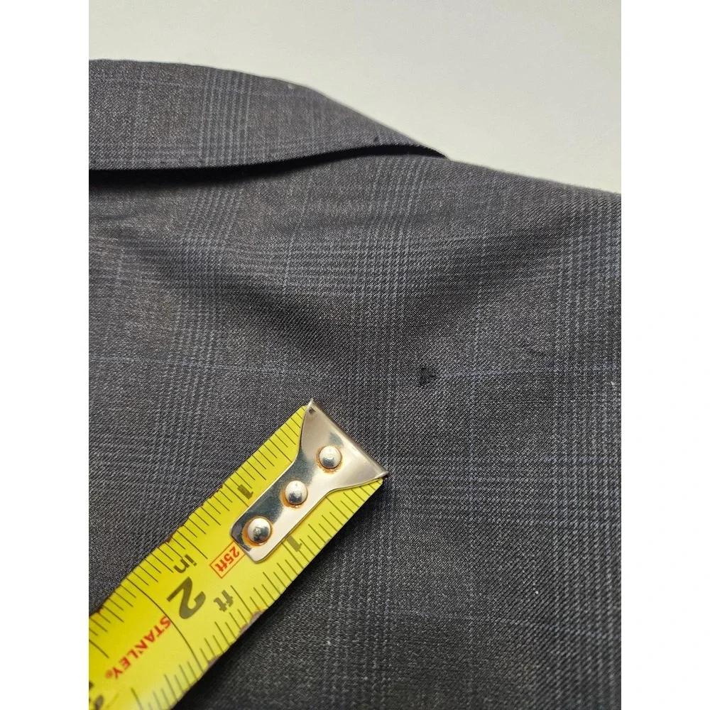 Canali Suit Mens 58L 44W Black Check Wool Super 150s 2 Piece Made In Italy